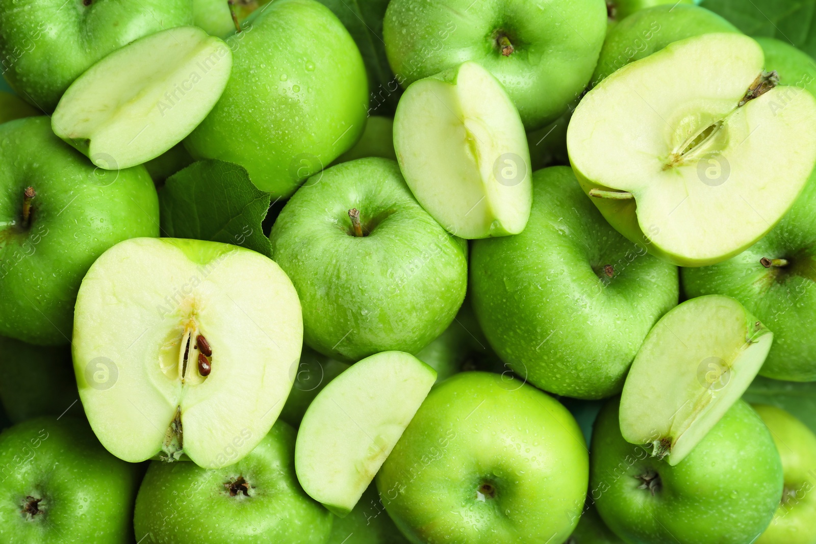 Fresh green apples as background Photo of Fresh green apples as background