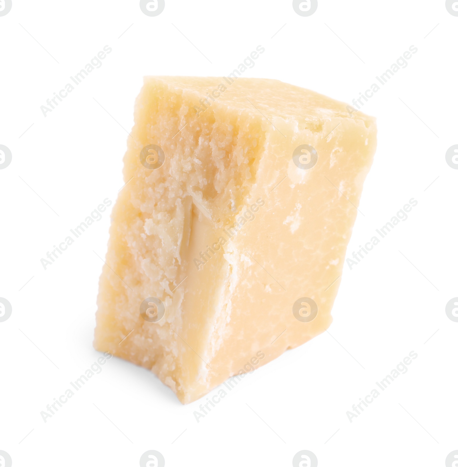 Piece of delicious parmesan cheese isolated on white Photo of Piece of delicious parmesan cheese isolated on white