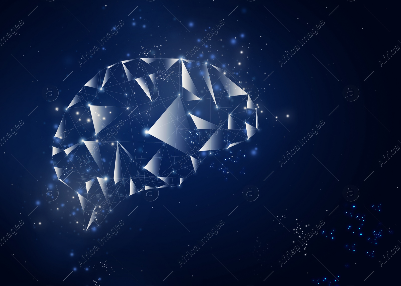 Illustration of human brain on dark background Illustration of human brain on dark background