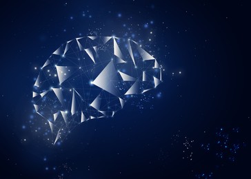 Illustration of human brain on dark background Illustration of human brain on dark background