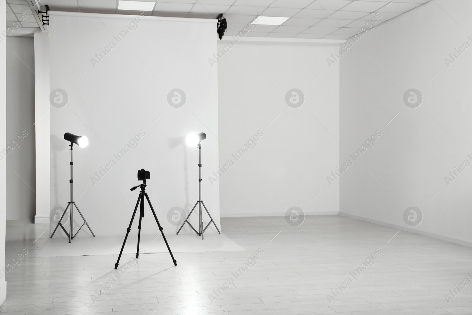 Photo studio interior with set of professional equipment Photo of Photo studio interior with set of professional equipment