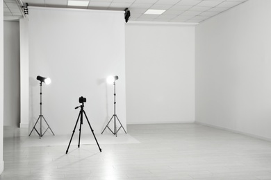 Photo studio interior with set of professional equipment Photo of Photo studio interior with set of professional equipment