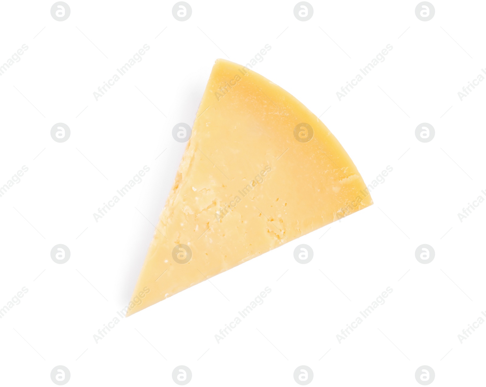 Piece of delicious parmesan cheese isolated on white, top view Photo of Piece of delicious parmesan cheese isolated on white, top view