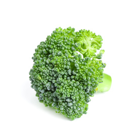 Fresh green raw broccoli on white background Photo of Fresh green raw broccoli on white background