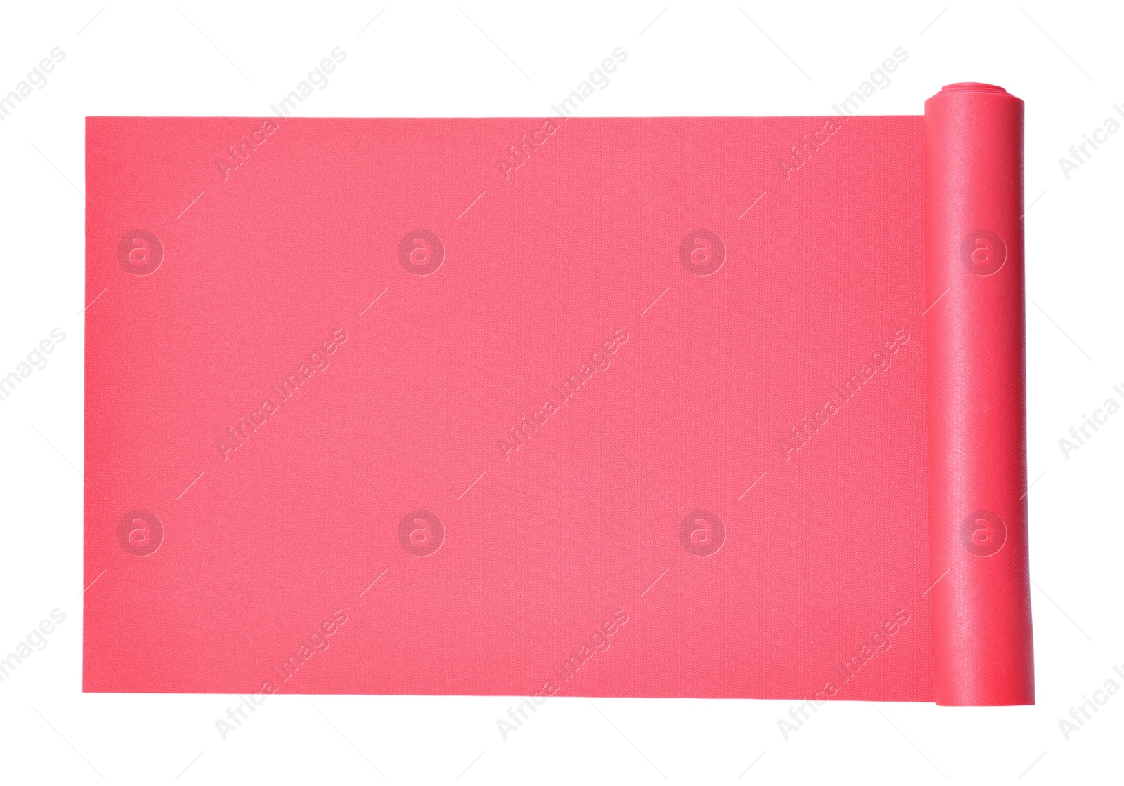 Bright pink camping mat isolated on white, top view Photo of Bright pink camping mat isolated on white, top view