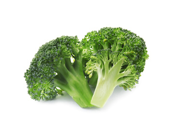 Fresh broccoli isolated on white. Edible green plant Photo of Fresh broccoli isolated on white. Edible green plant