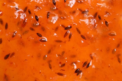 Sea buckthorn jam as background, closeup view Image of Sea buckthorn jam as background, closeup view