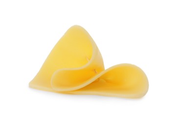 Photo of Slice of delicious cheese isolated on white