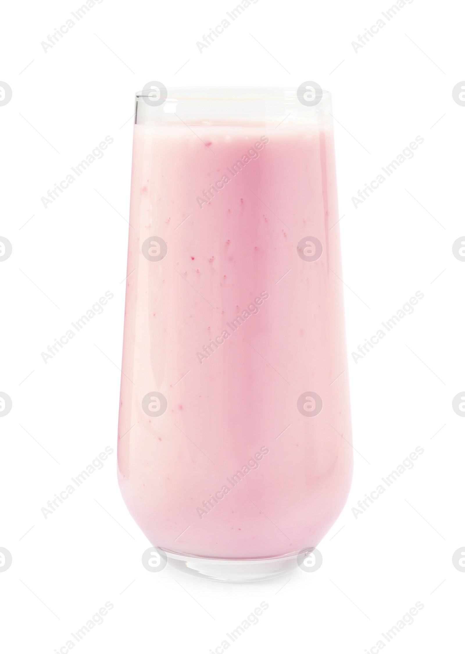 Delicious fig smoothie in glass on white background Photo of Delicious fig smoothie in glass on white background