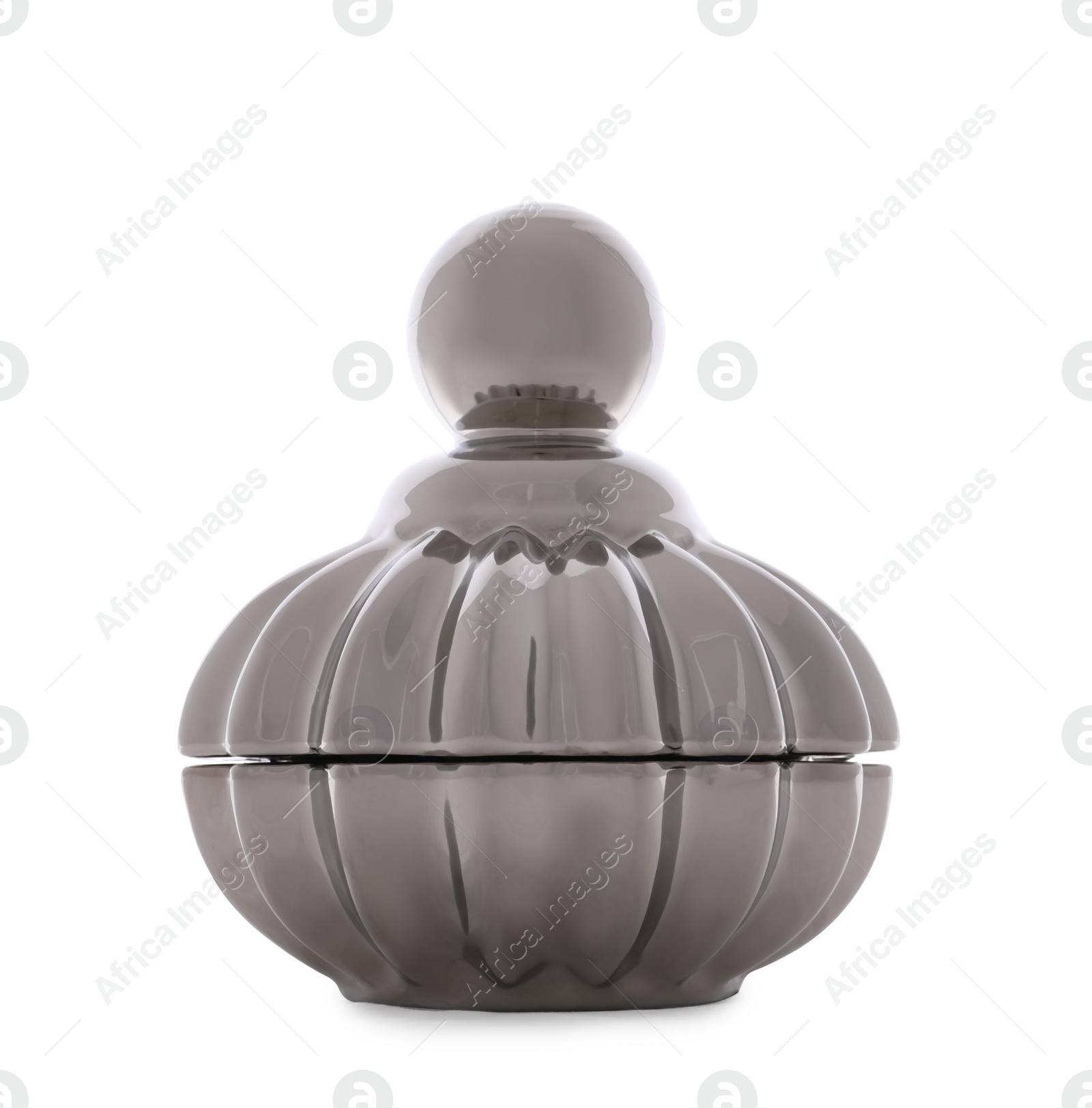 Beautiful ceramic jewelry box isolated on white Photo of Beautiful ceramic jewelry box isolated on white