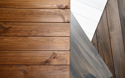 Different wooden surfaces for photography, flat lay. Stylish photo background Photo of Different wooden surfaces for photography, flat lay. Stylish photo background