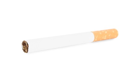 Cigarette with orange filter isolated on white Photo of Cigarette with orange filter isolated on white