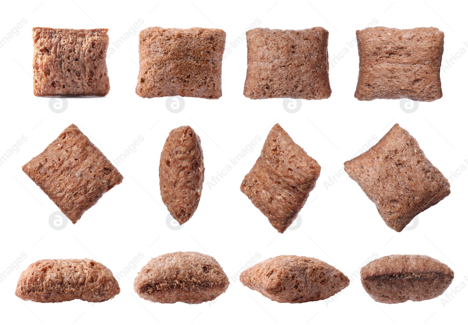 Set with sweet crispy corn pads on white background Image of Set with sweet crispy corn pads on white background