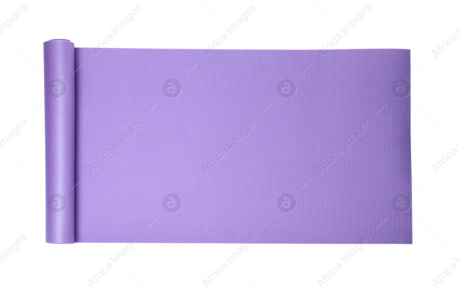 Violet camping mat isolated on white, top view Photo of Violet camping mat isolated on white, top view
