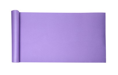 Violet camping mat isolated on white, top view Photo of Violet camping mat isolated on white, top view