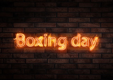 Flaming text Boxing Day against brick wall Image of Flaming text Boxing Day against brick wall