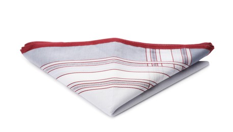 Folded handkerchief isolated on white. Stylish accessory Photo of Folded handkerchief isolated on white. Stylish accessory