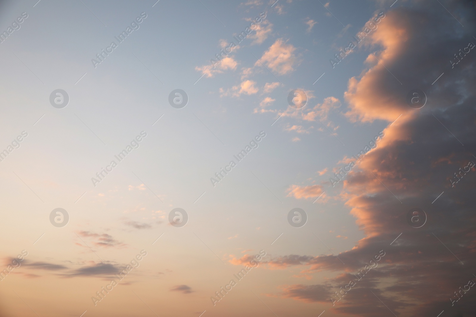 Beautiful view of sky with clouds at sunset Photo of Beautiful view of sky with clouds at sunset