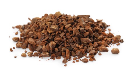 Pile of chicory granules isolated on white Photo of Pile of chicory granules isolated on white
