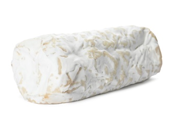 Delicious fresh goat cheese isolated on white Photo of Delicious fresh goat cheese isolated on white