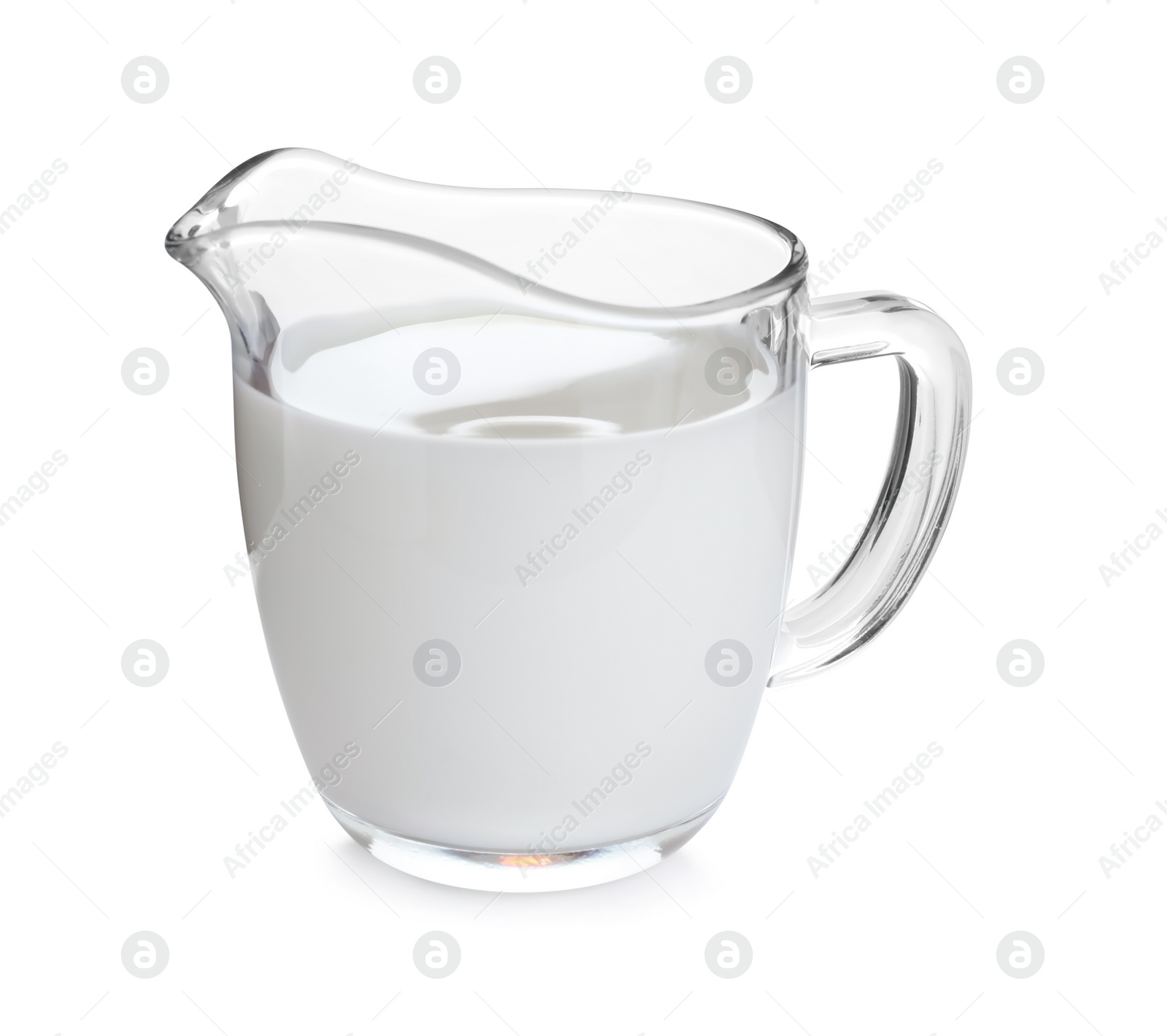 Jug of fresh milk isolated on white Photo of Jug of fresh milk isolated on white