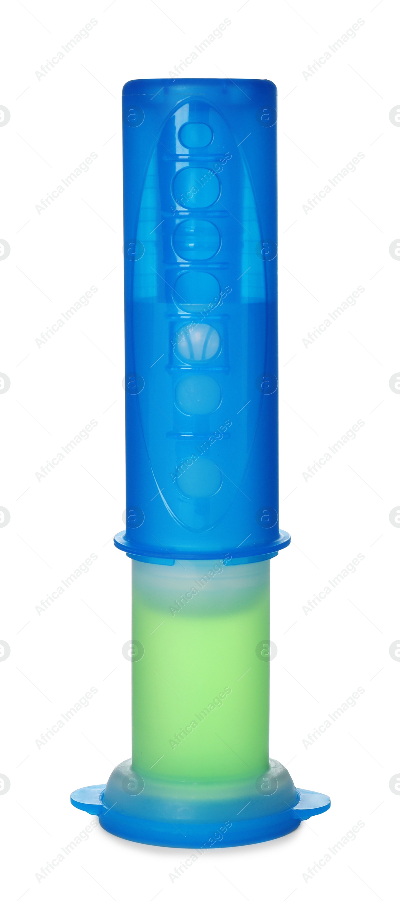 Photo of Toilet bowl cleaning gel isolated on white