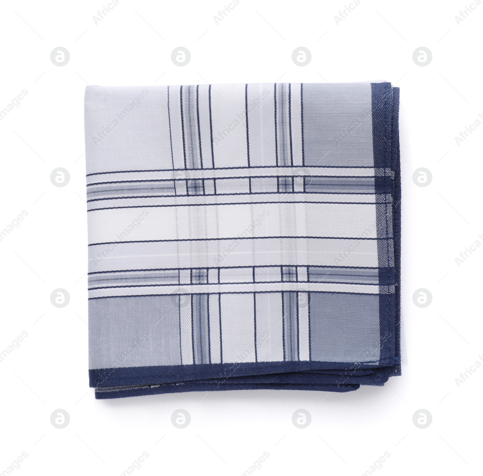 Stylish handkerchief isolated on white, top view Photo of Stylish handkerchief isolated on white, top view