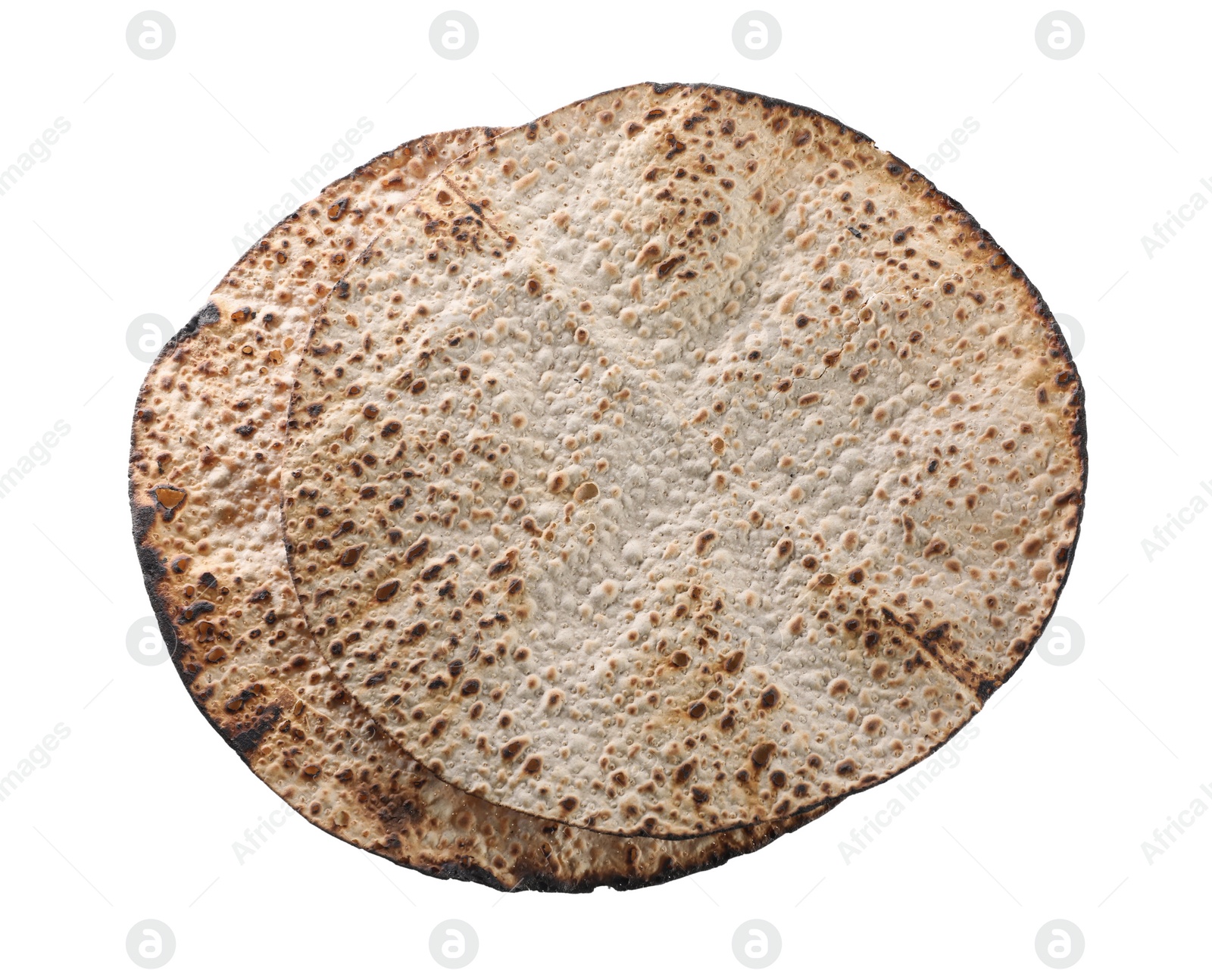 Tasty matzos on white background, top view. Passover (Pesach) celebration Photo of Tasty matzos on white background, top view. Passover (Pesach) celebration