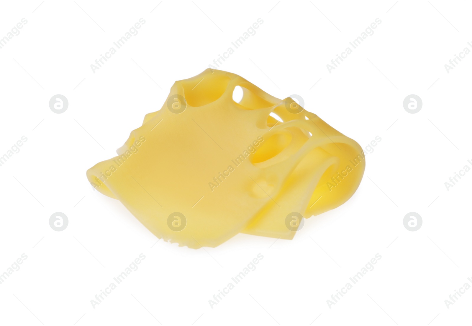 Photo of Slice of delicious cheese isolated on white