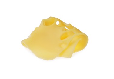 Photo of Slice of delicious cheese isolated on white
