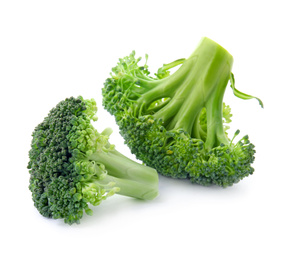 Fresh broccoli isolated on white. Edible green plant Photo of Fresh broccoli isolated on white. Edible green plant