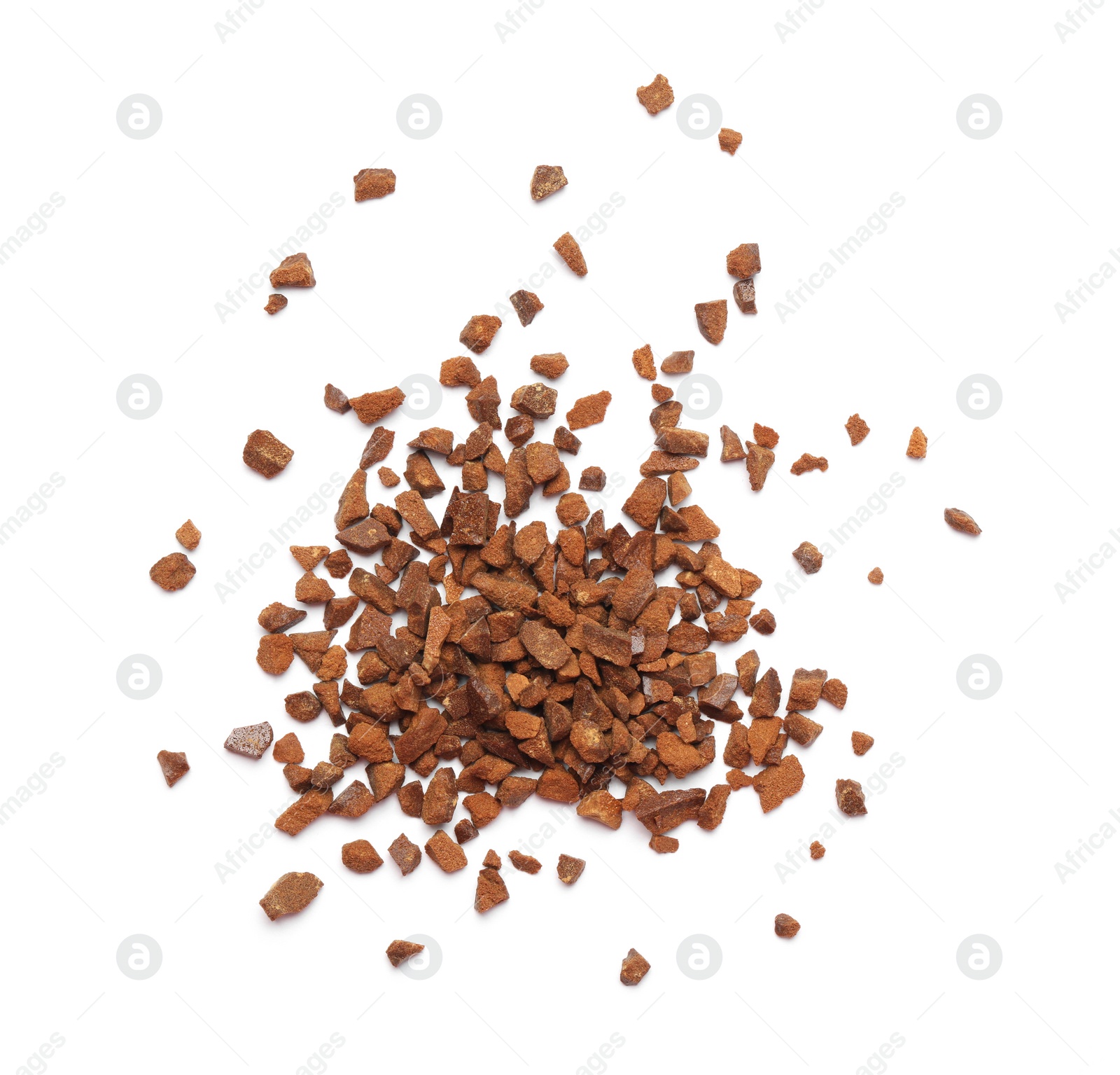 Pile of chicory granules isolated on white, top view Photo of Pile of chicory granules isolated on white, top view
