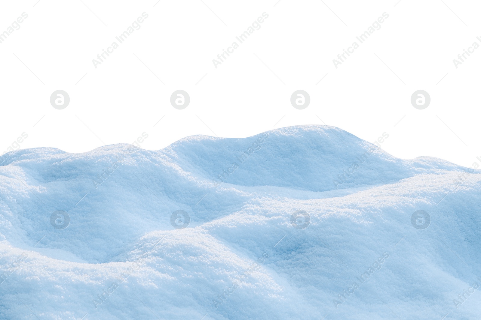 Image of Heap of fluffy snow isolated on white