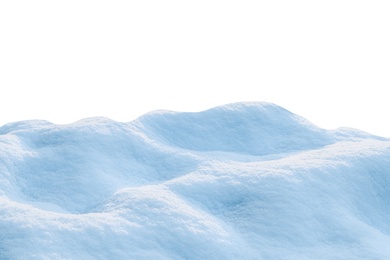 Heap of fluffy snow isolated on white Image of Heap of fluffy snow isolated on white
