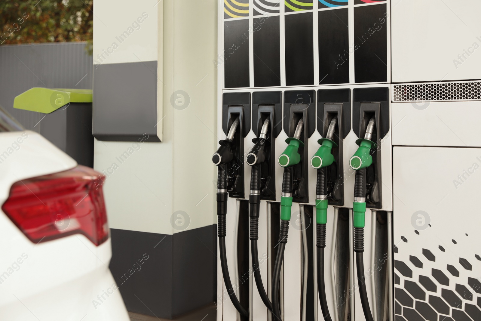 Gasoline pump at modern gas filling station Photo of Gasoline pump at modern gas filling station