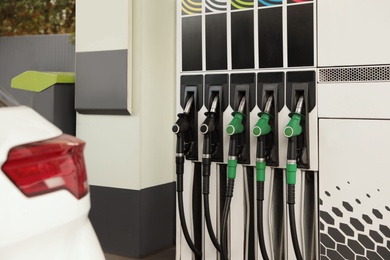 Gasoline pump at modern gas filling station Photo of Gasoline pump at modern gas filling station