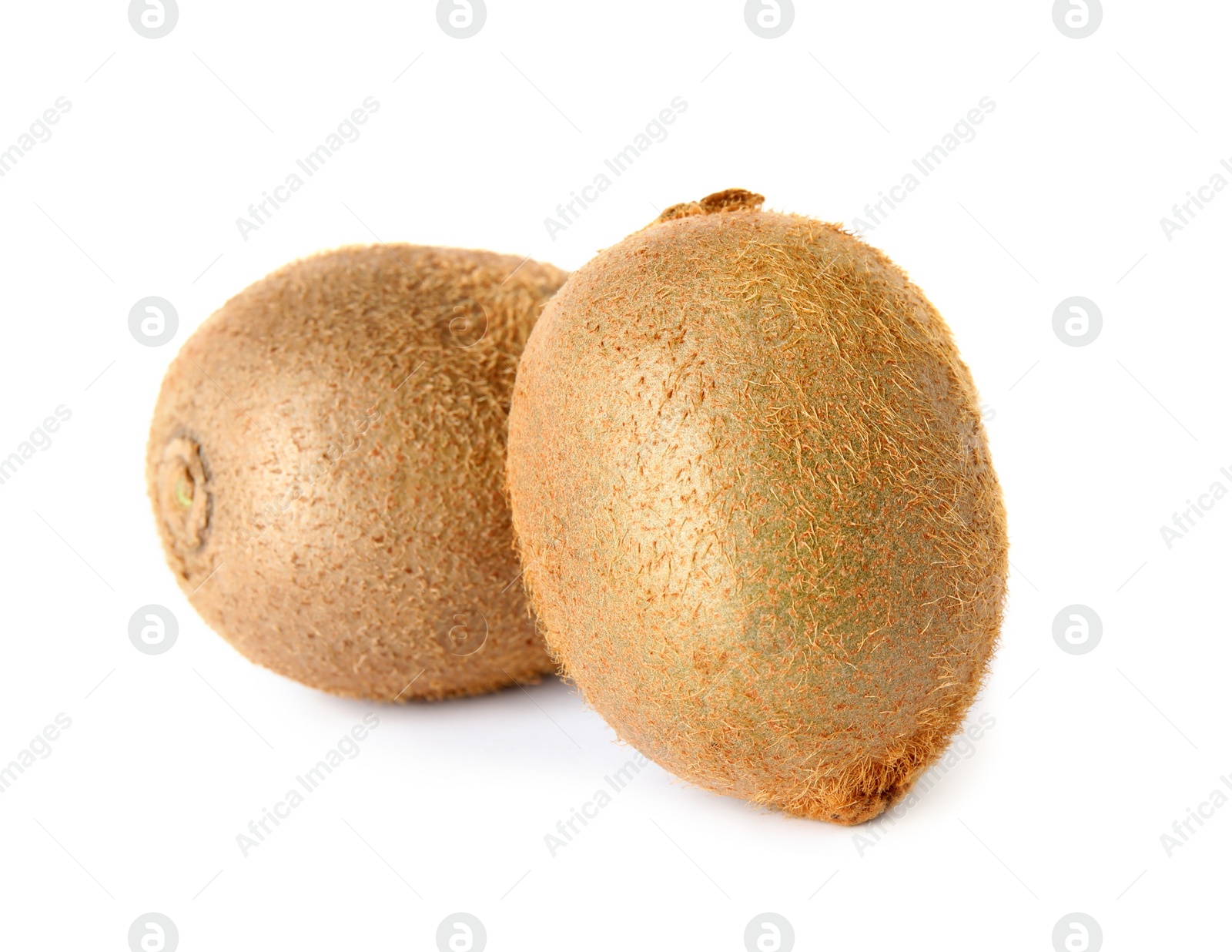 Whole fresh ripe kiwis on white background Photo of Whole fresh ripe kiwis on white background