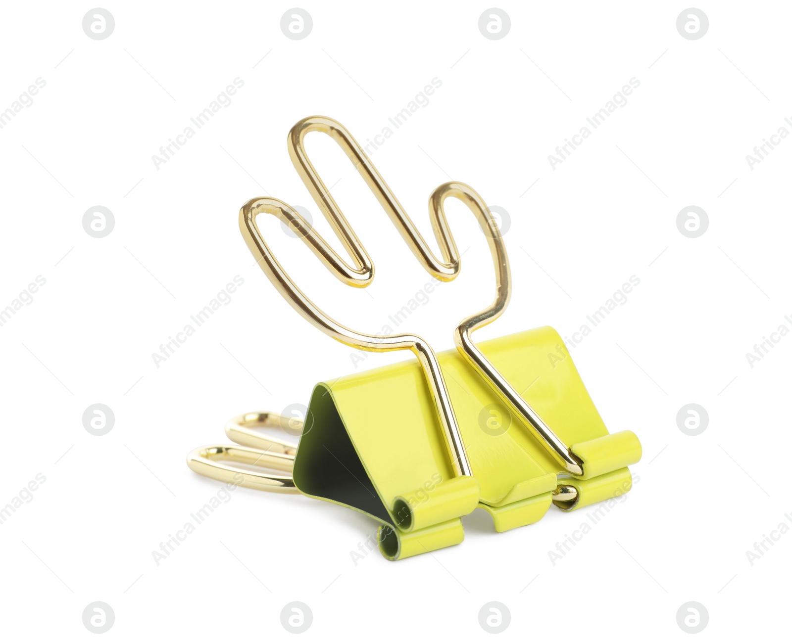 Cactus shaped binder clip isolated on white. Stationery item Photo of Cactus shaped binder clip isolated on white. Stationery item