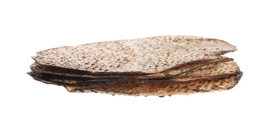 Tasty matzos on white background. Passover (Pesach) celebration Photo of Tasty matzos on white background. Passover (Pesach) celebration