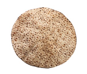 Tasty matzo isolated on white, top view. Passover (Pesach) celebration Photo of Tasty matzo isolated on white, top view. Passover (Pesach) celebration