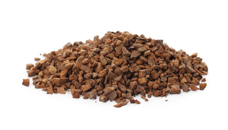 Pile of chicory granules isolated on white Photo of Pile of chicory granules isolated on white