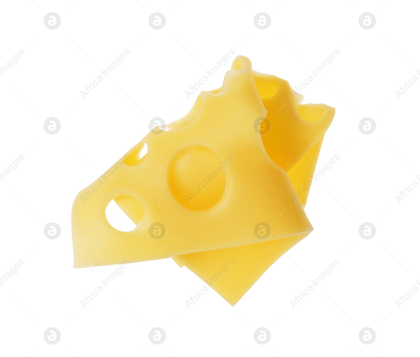 Slice of delicious cheese isolated on white Photo of Slice of delicious cheese isolated on white
