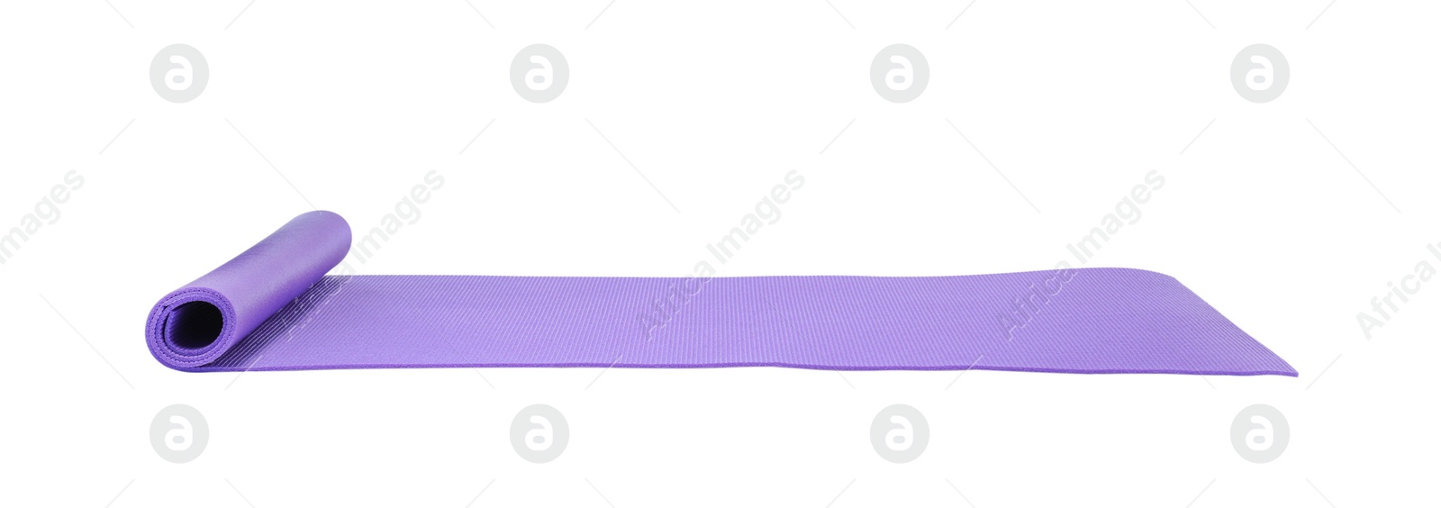 Bright violet camping mat isolated on white Photo of Bright violet camping mat isolated on white