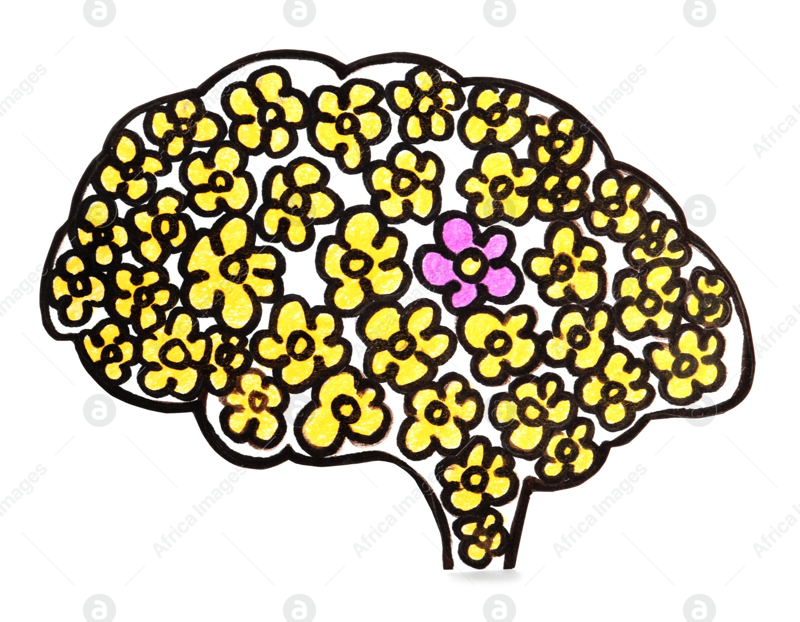 Paper brain cutout on white background. Epilepsy awareness Photo of Paper brain cutout on white background. Epilepsy awareness