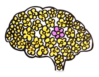 Paper brain cutout on white background. Epilepsy awareness Photo of Paper brain cutout on white background. Epilepsy awareness