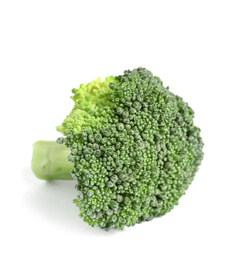 Fresh green raw broccoli on white background Photo of Fresh green raw broccoli on white background