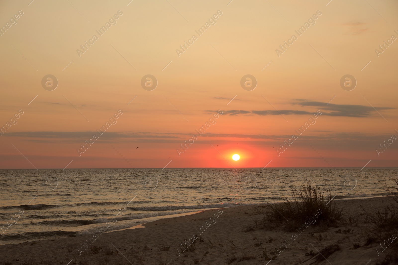 Beautiful view of sky over sea at sunset Photo of Beautiful view of sky over sea at sunset