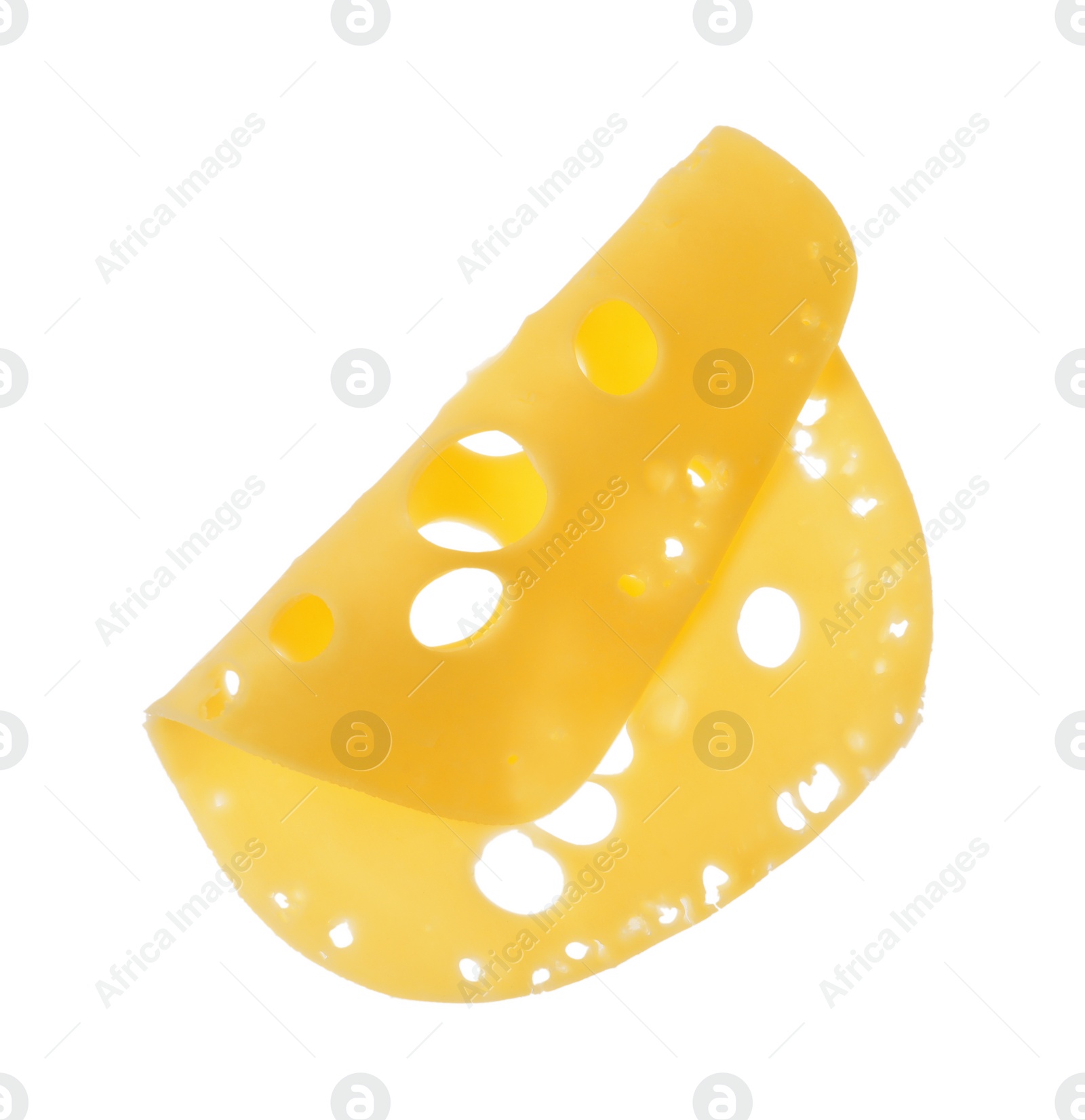 Slice of delicious cheese isolated on white Photo of Slice of delicious cheese isolated on white