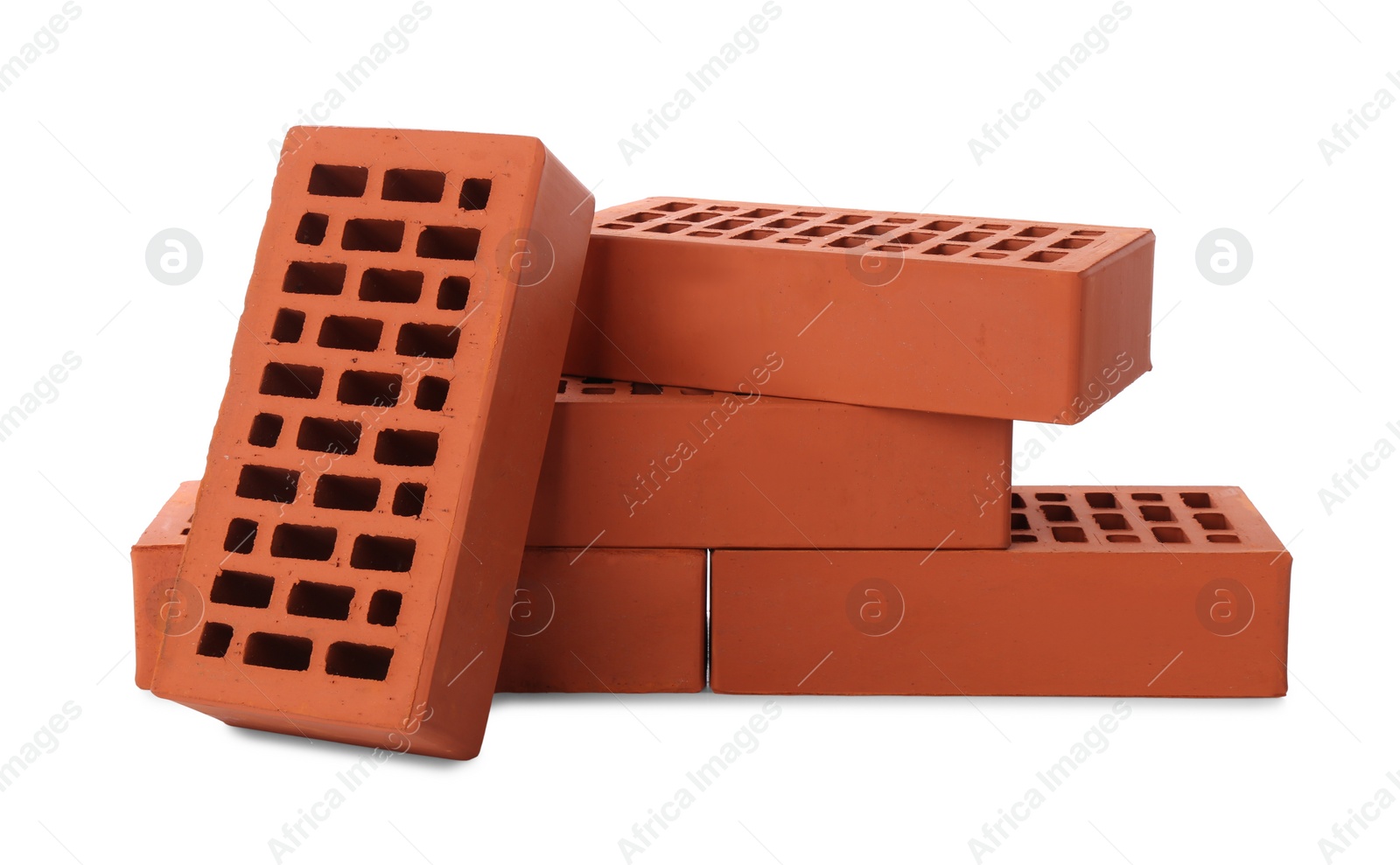 Many red bricks on white background. Building material Photo of Many red bricks on white background. Building material