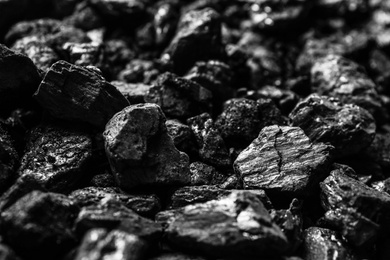 Heap of coal as background, closeup view Photo of Heap of coal as background, closeup view